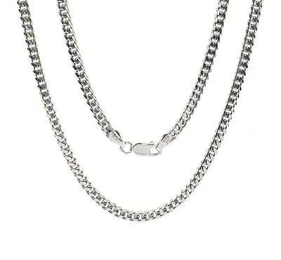 925 Sterling Silver 4.1mm Rhodium Plated Miami Cuban Chain - 24 Inches