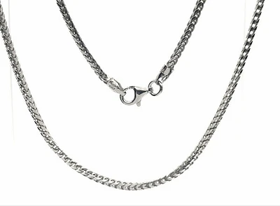 925 Sterling Silver 2.6mm Rhodium Plated Franco Chain - 22 Inches