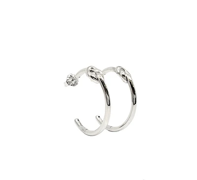 Sterling Silver Hoop Earrings 27mm