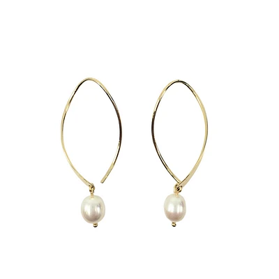14K Yellow Fresh Water Pearl 7-8mm Earrings
