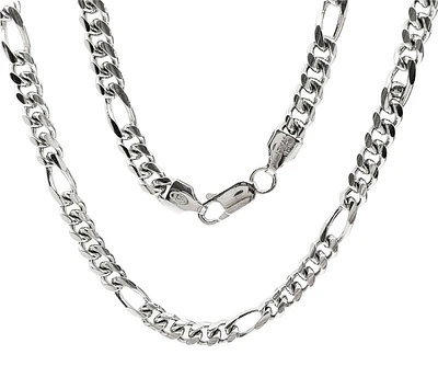 925 Sterling Silver 4.8mm Rhodium Plated Miami Cuban Figaro