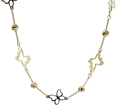 10K Yellow Gold Butterfly Links Bracelet - 7.25 Inches