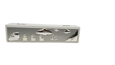 White and Silver Baptism Certificate Holder