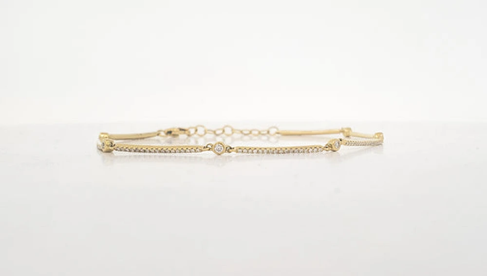 14K Yellow Gold 0.42cttw Diamond Bracelet