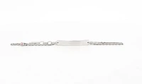 Engraveable 925 Sterling Silver Bar Baby Bracelet with Pink Cubic Zirconia adjustable rolo link 6.5"