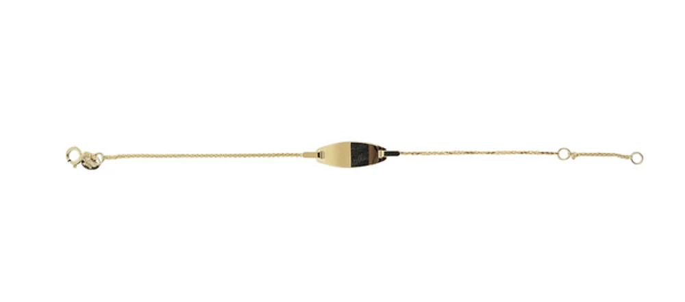 10K Gold Bracelet with Engravable Plate