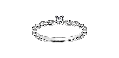 10K White Gold 0.08cttw Diamond Engagment / Promise Ring, size 6.5