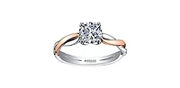 18K White & Rose Gold 0.60cttw Canadian Diamond Engagement Ring, size 6.5