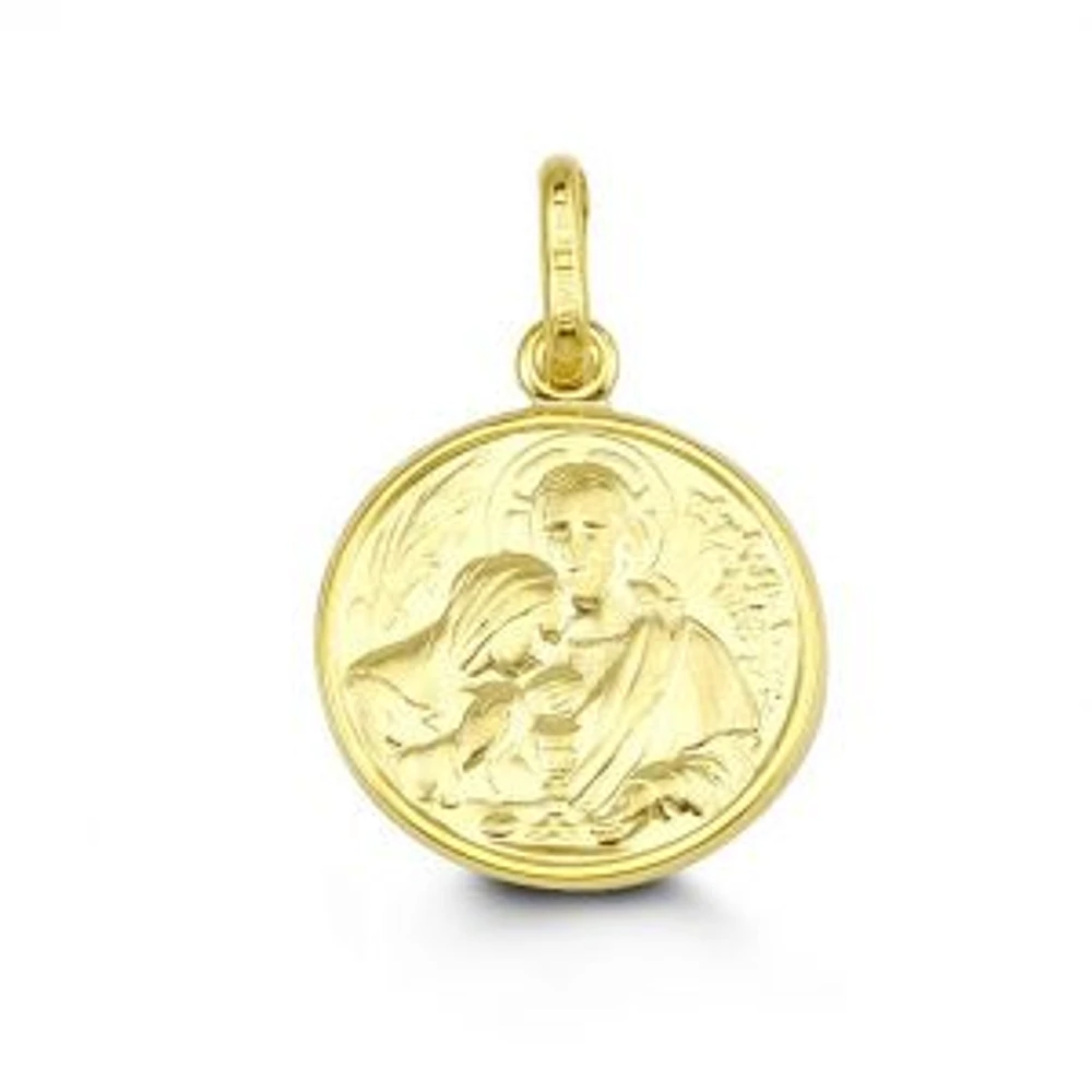 10K Yellow Gold Round Noah Charm - 14mm