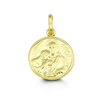 10K Yellow Gold Round Noah Charm -  14mm
