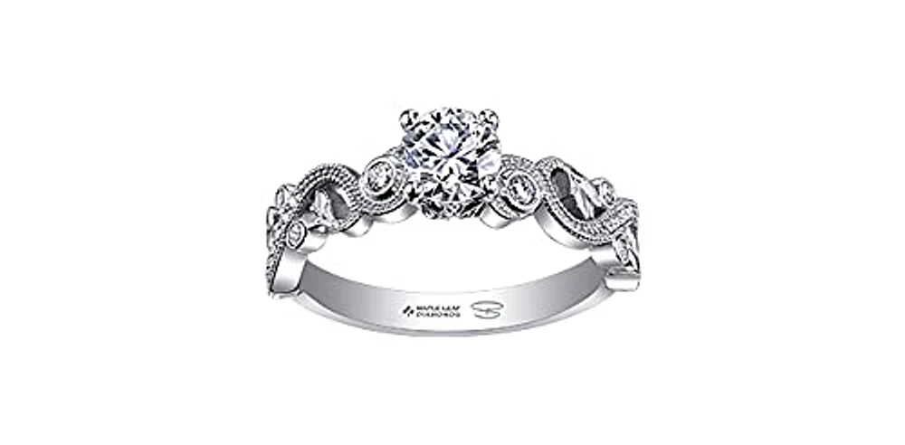 18K White Gold 0.50cttw Canadian Diamond Engagement Ring, size 6.5