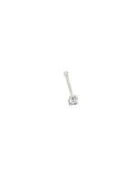 14K White Gold 0.03cttw Diamond 4 Claw Nose Stud