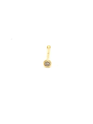 14K Yellow Gold 0.03cttw Diamond Bezel Set Nose Stud