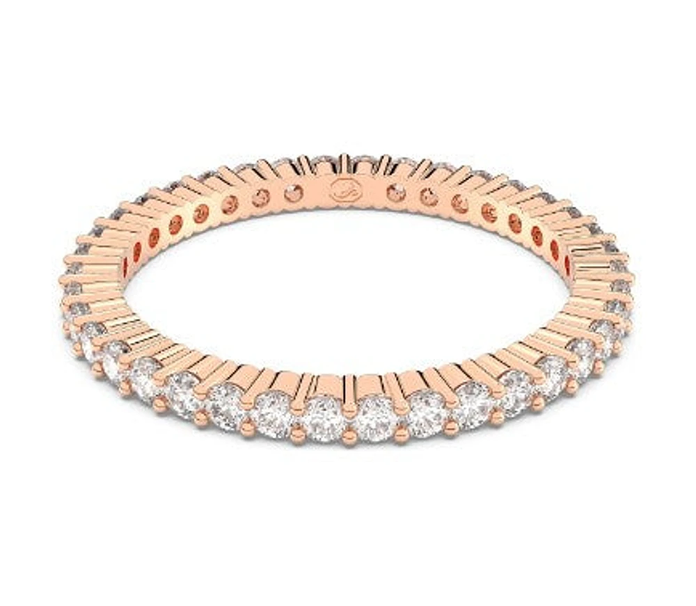 Swarovski Vittore ring, Round cut, White, Rose gold-tone plated - 5655706