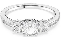 Swarovski Attract Trilogy ring, Round cut, White, Rhodium plated - 5656291