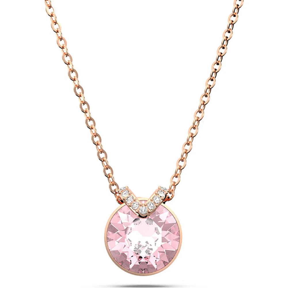 Swarovski Bella V pendant, Round cut, Pink, Rose gold-tone plated 5662088