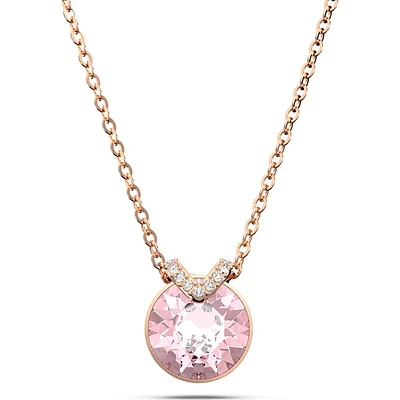 Swarovski Bella V pendant, Round cut, Pink, Rose gold-tone plated 5662088