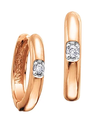10K Rose Gold 0.05cttw Round Cut Canadian Diamond Earrings