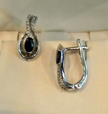 SAPPHIRE AND DIAMOND EARRINGS