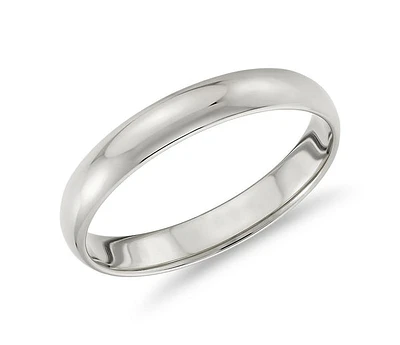 10K White Gold 5mm Comfort Fit Wedding Band - Size 10