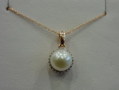 Pearl and Diamond Pendant