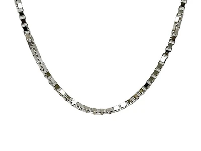 Sterling Silver Box Chain, 18" lobster clasp