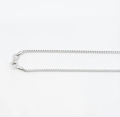 925 Sterling Silver 1.5mm Rhodium Plated Franco Chain with Lobster Clasp - 18 Inches
