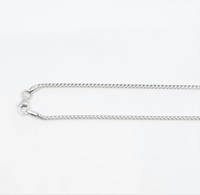 925 Sterling Silver 1.2mm Rhodium Plated Franco Chain with Lobster Clasp - 18 Inches