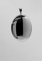 925 Sterling Silver Brushed/Polished Oval Locket - 20mm x 26mm