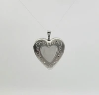 925 Sterling Silver Filigree Design Heart Shaped Locket - 20mm x 22mm