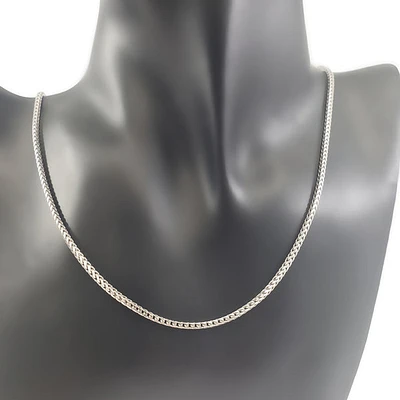 925 Sterling Silver 3.1mm High Rhodium Plated Franco Chain - 24 Inches