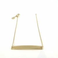 10K Yellow Gold Engravable Bar (35mm x 4mm) Bracelet - 7 Inches