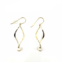 14K Yellow Fresh Water Pearl 5-6mm Earrings