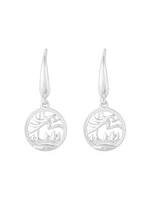 925 Sterling Silver 0.01cttw Canadian Diamond Aurora Dangle Earrings