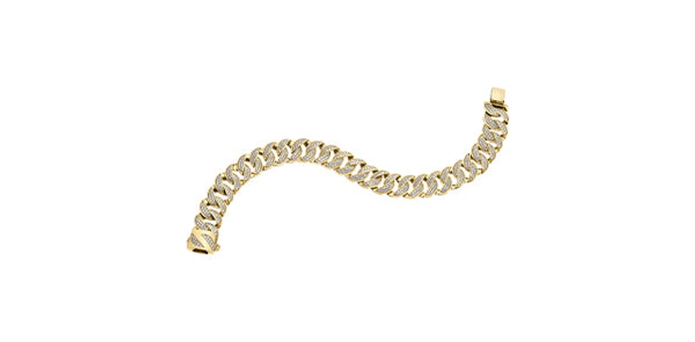 10K Yellow Gold 3.00cttw Diamond Cuban Link Bracelet