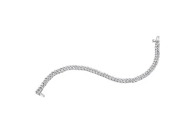 10K White Gold 2.00cttw Miami Cuban Link Tennis Bracelet - 7.25"