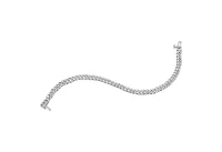 10K White Gold 2.00cttw Miami Cuban Link Tennis Bracelet - 7.25"