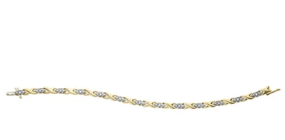10K Yellow Gold 0.10cttw Diamond Tennis Bracelet