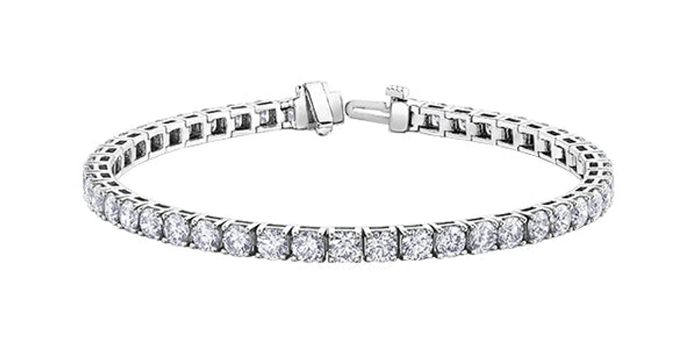 14K White Gold 10.0 cttw Lab Grown Diamond Tennis Bracelet