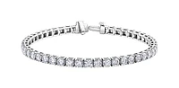 14K White Gold 10.0 cttw Lab Grown Diamond Tennis Bracelet