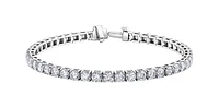 14K White Gold cttw Lab Grown Diamond Tennis Bracelet