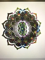 12" Multicoloured Metal Wind Spinner with Acrylic Bead and Mandela Design