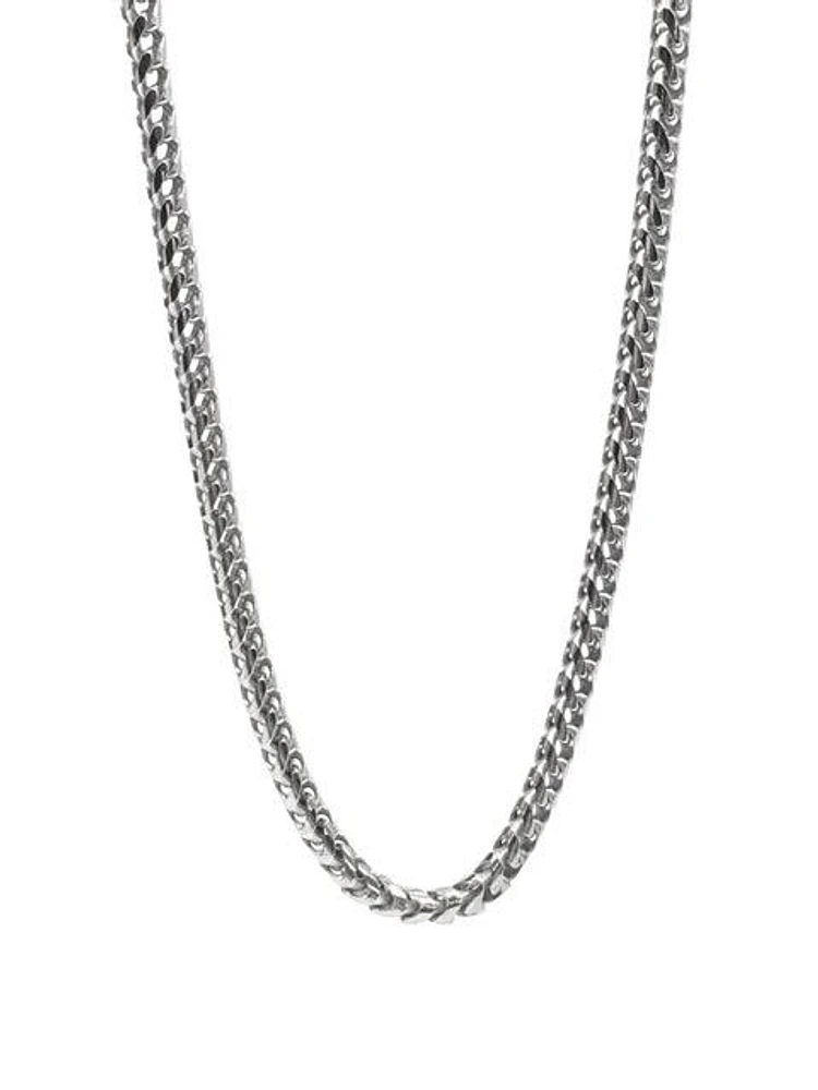 925 Sterling Silver 2.7mm Rhodium Plated Franco Chain - 24 Inches