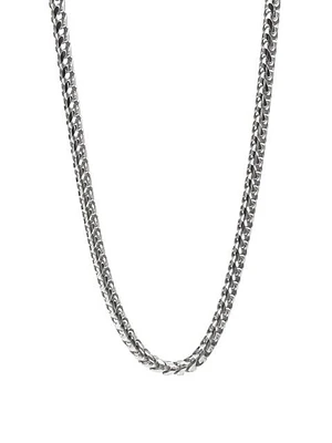 925 Sterling Silver 2.7mm Rhodium Plated Franco Chain - 24 Inches