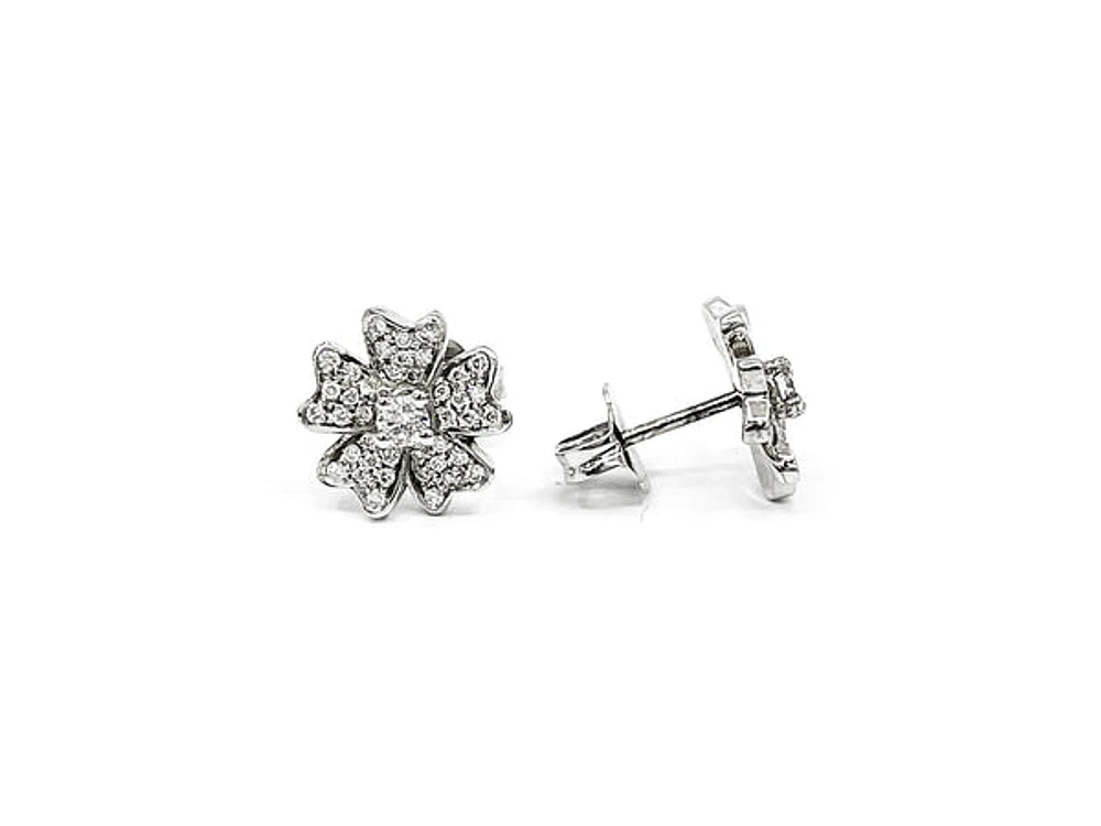 14K White Gold 0.34cttw Diamond Stud Earrings