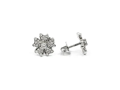 14K White Gold 0.34cttw Diamond Stud Earrings