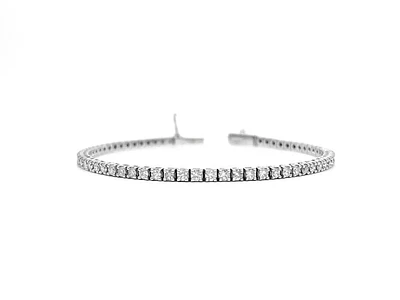 14K White Gold 3.00cttw Diamond Tennis Bracelet, 7"