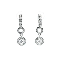 14K White Gold 0.93cttw Diamond Drop Earrings