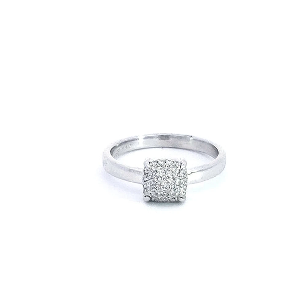 14K White Gold 0.35ctts Diamond Ring - /