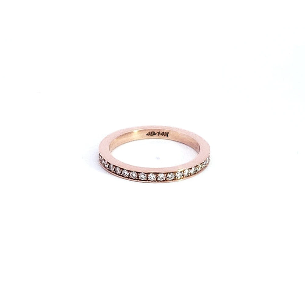 14K Rose Gold 0.40cttw Diamond Eternity Ring, size 6